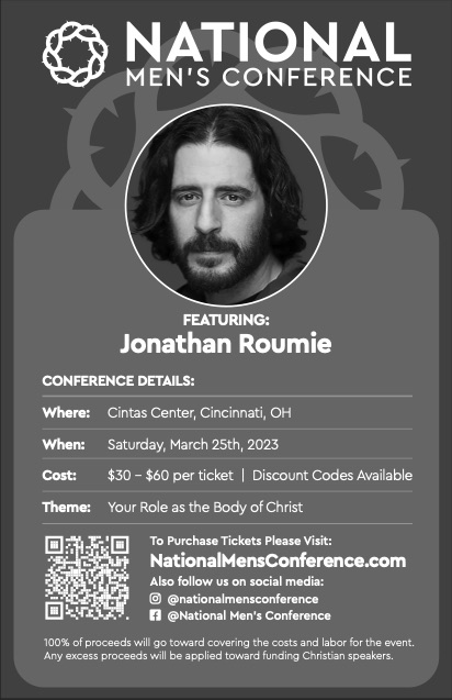 National Men's Conference Flyer Quarter Page Black and White